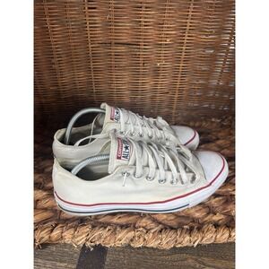 Converse Chuck Taylor All Star Low Top White Canvas Sneakers Mens 9 M7652